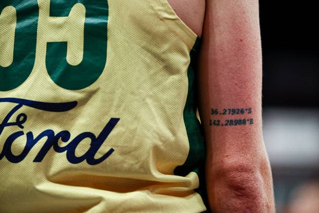 Australia vs Canada Women s Basketball World Cup 2026 Qualifying Tournaments Chloe Bibby of Australian national team, Nationalteam tattoo close up during the Women s Basketball World Cup 2026 Qualifying Tournaments Group Phase - Group A between Australia National Team and Canada National Team at Turkcell Basketball Development Center on March 17, 2026 in Istanbul, Turkey. Istanbul Istanbul Turkey Copyright: xBurakxBasturkx