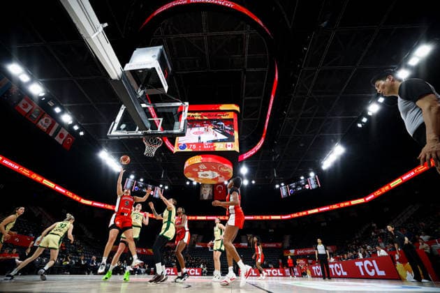 Australia vs Canada Women s Basketball World Cup 2026 Qualifying Tournaments Kia Nurse of Canada national team, Nationalteam grabs the rebound during the Women s Basketball World Cup 2026 Qualifying Tournaments Group Phase - Group A between Australia National Team and Canada National Team at Turkcell Basketball Development Center on March 17, 2026 in Istanbul, Turkey. Istanbul Istanbul Turkey Copyright: xBurakxBasturkx