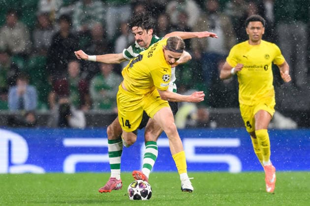 260317 Ulrik Saltnes of Bodo Glimt during the UEFA Champions League football match between Sporting CP and Bodo Glimt on March 17, 2026 in Lisbon Photo Marius Simensen BILDBYRAN COP 238 MM0063 bbeng football fotball fotboll soccer uefa champions league mesterligaen bodo glimt sporting clube de portugal sporting lisboa sporting lisbon sporting cp  Copyright: MARIUSxSIMENSEN BB260317BB833