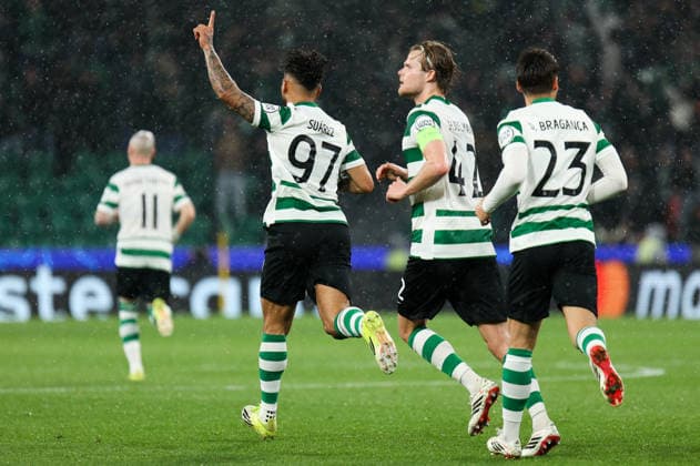 Sporting CP v Bodo Glimt - UEFA Champions League 2025 2026 Luis Suarez marca e celebra durante a partida entre Sporting CP v Bodo Glimt, 2Âª mao dos oitavos de final da UEFA Champions League 2025 2026, no Estadio Jose Alvalade, Portugal (Foto de Diogo Faria Reis Avant Sports) Lisboa Estadio Jose Alvalade Portugal Copyright: xDiogoxFariaxReis AvantxSportsx