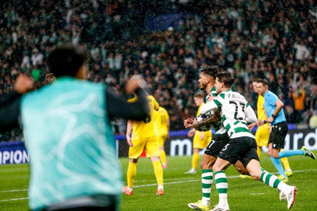Luis Suarez of Sporting CP celebrates after scoring the team s third goal during the UEFA Champions League, Last 16, second-leg football match between Sporting Clube de Portugal vs Bodo Glimt at Estadio Jose Alvalade on March 17, 2026 in Lisbon, Portugal. UEFA Champions League - Sporting CP vs Bodo Glimt (Valter Gouveia SPP)  Copyright: xValterxGouveia SPPx spp-en-VaGo-_GO_8196