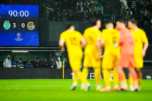 Football, Champions League 2025 2026 Sporting Lisbon Bodo Glimt Lisbon, Portugal 20260317 Extra time after Sporting leads 3 0 after full time during the Champions League soccer match between Sporting Lisboa and Bodo Glimt at Estadio JosÃ Alvalade Photo Fredrik Varfjell NTB Lisboa Portugal EDITORIAL USE ONLY RESTRICTED USE FOR BETTING COMPANIES  Copyright: xFredrikxVarfjellx xNTBx