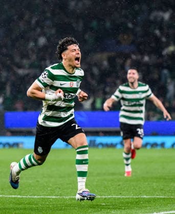 260317 Maximiliano Araujo of Sporting celebrates after the 4 0 goal during the UEFA Champions League football match between Sporting CP and Bodo Glimt on March 17, 2026 in Lisbon Photo Marius Simensen BILDBYRAN COP 238 MM0063 bbeng football fotball fotboll soccer uefa champions league mesterligaen bodo glimt sporting clube de portugal sporting lisboa sporting lisbon sporting cp jubel  Copyright: MARIUSxSIMENSEN BB260317BB886