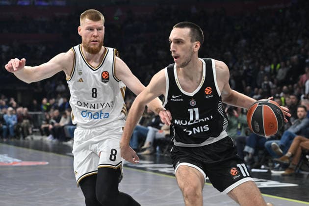 PARTIZAN vs DUBAI BASKETBALL ALEKSEJ POKUSEVSKI vs DAVIS BERTANS basketball Partizan vs Dubai basketball during Euroleague match at Beogradska arena, Beolgrade 17.03.2026 Foto: BASKETBALL, EUROLEAGUE, PARTIZAN, DUBAI BASKETBALL Belgrade Belgrade arena Serbia Copyright: xMarkoxMetlas xMNxPressx