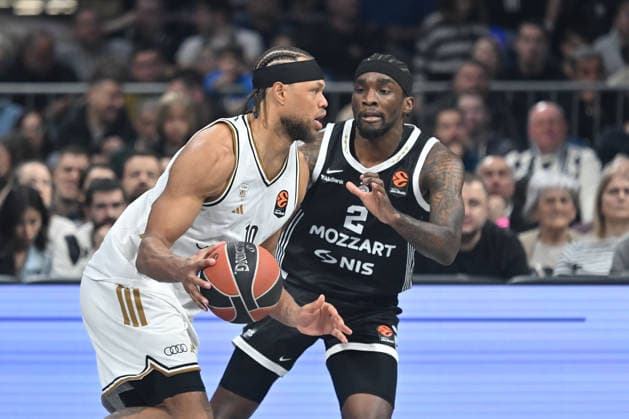 PARTIZAN vs DUBAI BASKETBALL JUSTIN ANDERSON vs SHAKE MILTON Sejk Milton basketball Partizan vs Dubai basketball during Euroleague match at Beogradska arena, Beolgrade 17.03.2026 Foto: BASKETBALL, EUROLEAGUE, PARTIZAN, DUBAI BASKETBALL Belgrade Belgrade arena Serbia Copyright: xMarkoxMetlas xMNxPressx