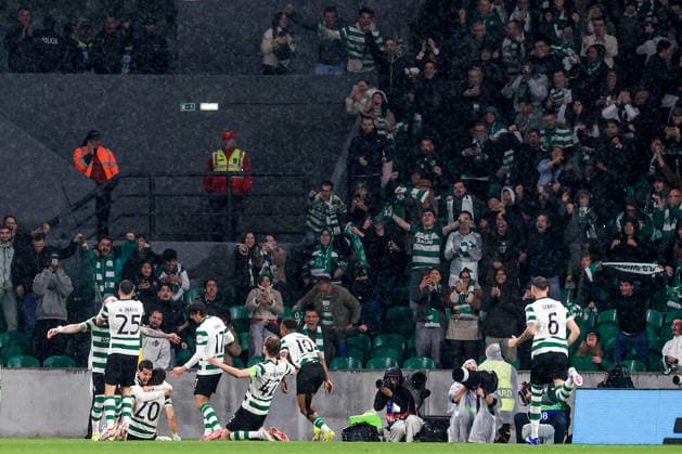Maximiliano Araujo of Sporting CP celebrates after scoring the team s fourth goal during the UEFA Champions League, Last 16, second-leg football match between Sporting Clube de Portugal vs Bodo Glimt at Estadio Jose Alvalade on March 17, 2026 in Lisbon, Portugal. UEFA Champions League - Sporting CP vs Bodo Glimt (Valter Gouveia SPP)  Copyright: xValterxGouveia SPPx spp-en-VaGo-VG_L2333