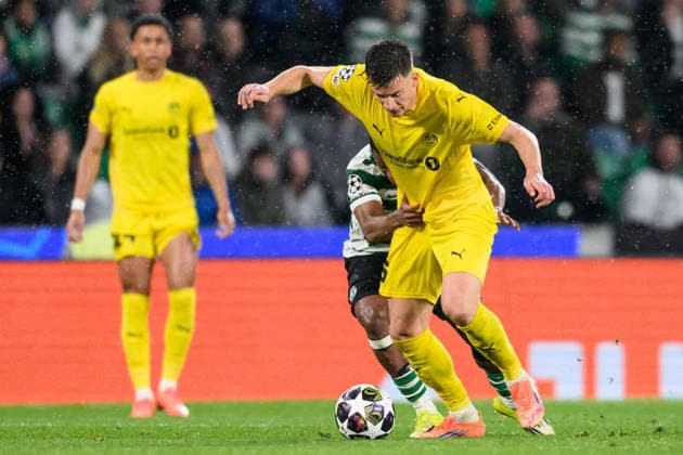 260317 Jostein Gundersen of Bodo Glimt during the UEFA Champions League football match between Sporting CP and Bodo Glimt on March 17, 2026 in Lisbon Photo Marius Simensen BILDBYRAN COP 238 MM0063 bbeng football fotball fotboll soccer uefa champions league mesterligaen bodo glimt sporting clube de portugal sporting lisboa sporting lisbon sporting cp  Copyright: MARIUSxSIMENSEN BB260317BB904