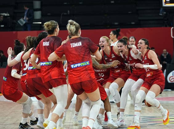 Turkiye v Hungary - FIBA Women’s World Cup Qualifiers ISTANBUL, TURKIYE - MARCH 17: Players of Hungary, who won three and lost two of their games, celebrate after finishing second in the group and securing qualification for the finals, following the FIBA Women’s World Cup Qualifiers Group C basketball match between Turkiye and Hungary at the Turkcell Basketball Development Center, in Istanbul, Turkiye, on March 17, 2026. Esra Bilgin Anadolu Istanbul Turkey. Editorial use only. Please get in touch for any other usage.  Copyright: x2026xAnadoluxEsraxBilginx