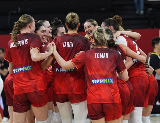 Turkiye v Hungary - FIBA Women’s World Cup Qualifiers ISTANBUL, TURKIYE - MARCH 17: Players of Hungary, who won three and lost two of their games, celebrate after finishing second in the group and securing qualification for the finals, following the FIBA Women’s World Cup Qualifiers Group C basketball match between Turkiye and Hungary at the Turkcell Basketball Development Center, in Istanbul, Turkiye, on March 17, 2026. Esra Bilgin Anadolu Istanbul Turkey. Editorial use only. Please get in touch for any other usage.  Copyright: x2026xAnadoluxEsraxBilginx
