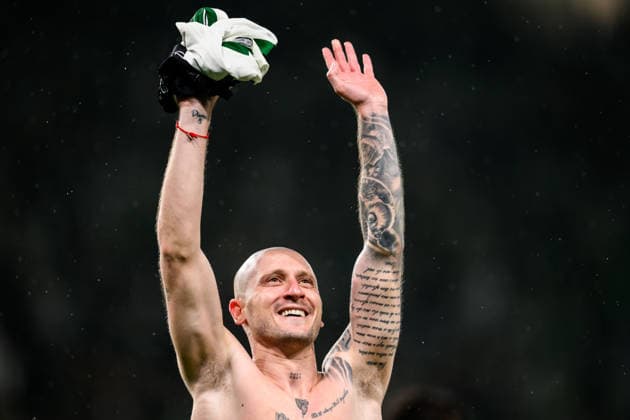 260317 Nuno Santos of Sporting celebrates after the UEFA Champions League football match between Sporting CP and Bodo Glimt on March 17, 2026 in Lisbon Photo Marius Simensen BILDBYRAN COP 238 MM0063 bbeng football fotball fotboll soccer uefa champions league mesterligaen bodo glimt sporting clube de portugal sporting lisboa sporting lisbon sporting cp jubel  Copyright: MARIUSxSIMENSEN BB260317ZP007