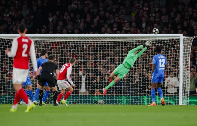 Champions League 2025 26 Last 16 Arsenal v Bayer Leverkusen Emirates Stadium 17.03.2026 Leandro Trossard of Arsenal shot Champions League 2025 26 Last 16 Arsenal v Bayer Leverkusen Emirates Stadium 17.03.2026 Photograph By Marc Aspland The Times  Copyright: xMarcxAsplandx NINTCHDBPICT001067502113