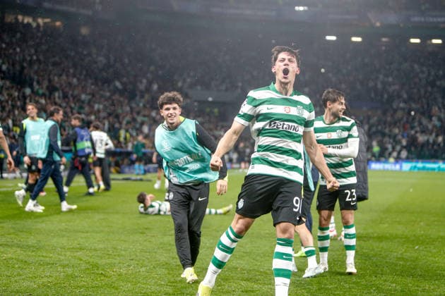 Rafael Nel of Sporting CP celebrates after scoring the team s fifth goal during the UEFA Champions League, Last 16, second-leg football match between Sporting Clube de Portugal vs Bodo Glimt at Estadio Jose Alvalade on March 17, 2026 in Lisbon, Portugal. UEFA Champions League - Sporting CP vs Bodo Glimt (Valter Gouveia SPP)  Copyright: xValterxGouveia SPPx spp-en-VaGo-_GO_8285