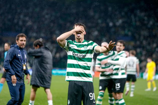 Rafael Nel of Sporting CP celebrates after scoring the team s fifth goal during the UEFA Champions League, Last 16, second-leg football match between Sporting Clube de Portugal vs Bodo Glimt at Estadio Jose Alvalade on March 17, 2026 in Lisbon, Portugal. UEFA Champions League - Sporting CP vs Bodo Glimt (Valter Gouveia SPP)  Copyright: xValterxGouveia SPPx spp-en-VaGo-_GO_8312