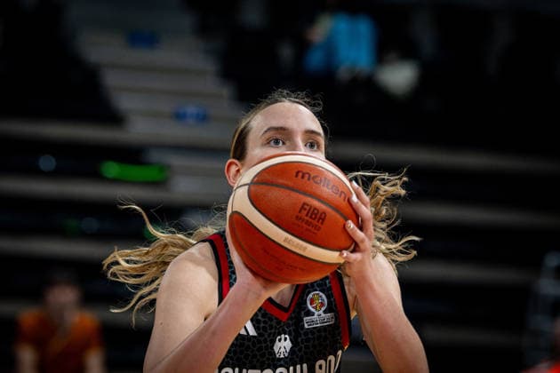 Basketball Villeurbanne 17 03 2026 Wommen™s Basketball World Cup 2026 Qualifying Tournament Nigeria NIG Germany GER Emily Bessoir Germany, No 22