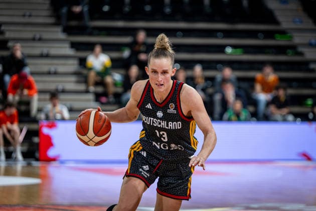 Basketball Villeurbanne 17 03 2026 Wommen™s Basketball World Cup 2026 Qualifying Tournament Nigeria NIG Germany GER Leonie Fiebich Germany, No 13