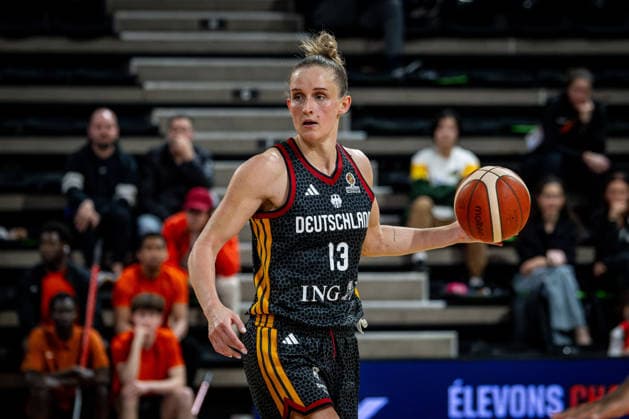 Basketball Villeurbanne 17 03 2026 Wommen™s Basketball World Cup 2026 Qualifying Tournament Nigeria NIG Germany GER Leonie Fiebich Germany, No 13