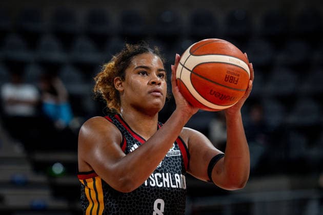 Basketball Villeurbanne 17 03 2026 Wommen™s Basketball World Cup 2026 Qualifying Tournament Nigeria NIG Germany GER Nyara Sabally Germany, No 08