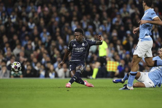 Manchester City v Real Madrid , UEFA Champions League, Round of 16, 2nd leg 17.03.26 Manchester City v Real Madrid , UEFA Champions League, Round of 16, 2nd leg Bradley Ormesher The Times Vinícius Júnior of Real Madrid  Copyright: xBradleyxOrmesherx NINTCHDBPICT001067504242