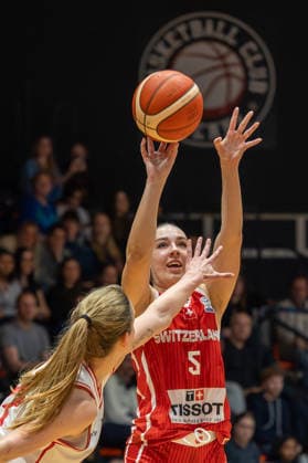 BASKETBALL - FIBA Quali, AUT vs SUI VIENNA,AUSTRIA,17.MAR.26 - BASKETBALL - FIBA Women s EURO Basket 2027, qualification, Austria vs Switzerland. Image shows Lara Popovic (SUI).  GEPAxpictures xGabrielxLopez