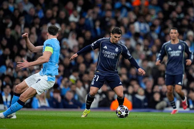 March 17, 2026, Manchester, Manchester, England: Brahim Diaz of Real Madrid CF in action during the UEFA Champions League 2025 26 Round of 16 Second Leg match between Manchester City and Real Madrid C.F. at Etihad Stadium on March 17, 2026, in Manchester, England. Manchester City V Real Madrid C.F. - UEFA Champions League 2025 26 Round Of 16 Second Leg  - ZUMAa181 20260317_zaa_a181_197 Copyright: xDennisxAgyemanx