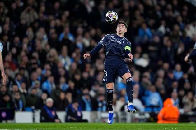 March 17, 2026, Manchester, Manchester, England: Federico Valverde of Real Madrid CF in action during the UEFA Champions League 2025 26 Round of 16 Second Leg match between Manchester City and Real Madrid C.F. at Etihad Stadium on March 17, 2026, in Manchester, England. Manchester England - ZUMAa181 20260317_zaa_a181_210 Copyright: xDennisxAgyemanx