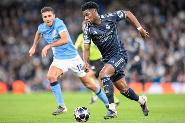 Champions League 2026 Manchester City v Real Madrid Aurelien Tchouameni of Real Madrid Manchester City v Real Madrid Champions League round of 16 match , between Manchester City and Real Madrid played at the Etihad Stadium, Manchester on March 17, 2026 in Manchester Manchester City of Manchester Stadium Manchester England Soccer Copyright: xCallisx xAgenciaxLOFx