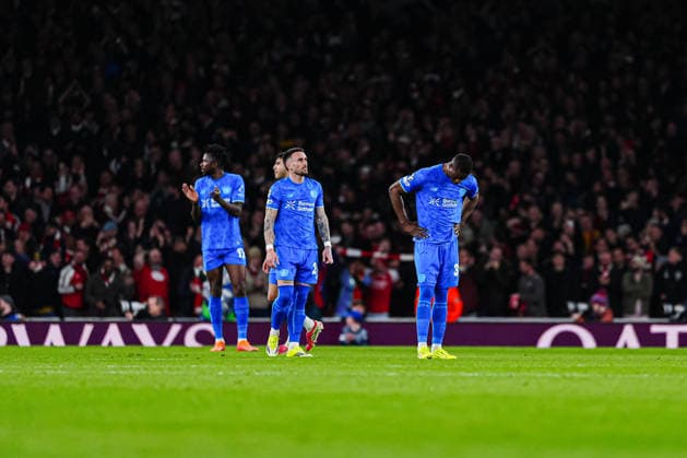 Disappointment Bayer 04 Leverkusen after scoring 2 0 Declan Rice FC Arsenal, 41 ENG, FC Arsenal vs Bayer 04 Leverkusen, Football, UEFA Champions League, Round of 16, 2025 2026 season, 17 03 2026 ENG, FC Arsenal vs Bayer 04 Leverkusen, Football, UEFA Champions League, Round of 16, 2025 2026 season, 17 03 2026 London Copyright: xEibner-Pressefoto MarcelxvonxFehrnx EP_MFN