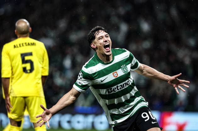 Lisbon, 17 03 2026 Tonight, the Sporting Clube de Portugal team hosted Bodo Glimt for the second-leg match of the Champions League Round of 16 at the JosÃ Alvalade Stadium in Lisbon. Festeja o 5 golo, Rafael Nel do Sporting (Mario Vasa) NI20260317MARIOVASA0031 (1) Lisboa Estadio JosÃ Alvalade Portugal Copyright: x xMarioxVasax