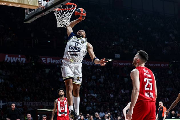 Olympiacos Piraeus v Fenerbahce Beko - Euroleague PIRAEUS, GREECE - MARCH 17: Fenerbahce s Talen Horton Tucker during the EuroLeague basketball match between Olympiacos Piraeus and Fenerbahce Beko at Peace and Friendship Stadium, in Piraeus, Greece on 17 March 2026. Andreas Papakonstantinou Anadolu Piraeus Greece. Editorial use only. Please get in touch for any other usage.  Copyright: x2026xAnadoluxAndreasxPapakonstantinoux