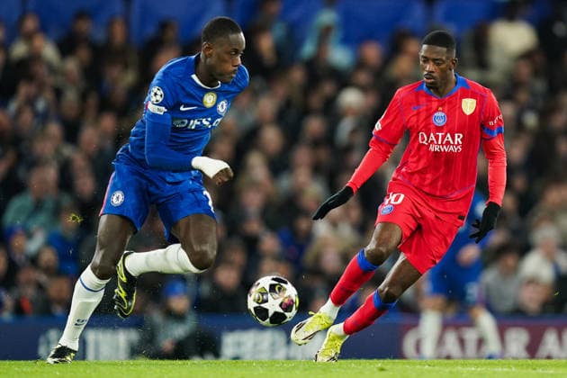Chelsea v Paris Saint-Germain, UEFA Champions League Trevoh Chalobah of Chelsea under pressure from Ousmane DembÃ lÃ of Paris Saint-Germain during the Chelsea v Paris Saint-Germain UEFA Champions League, Round of 16, 2nd Leg match at Stamford Bridge, London, England on 17 March 2026 Credit: Dylan Hepworth Every Second Media Editorial use only. All images are copyright Every Second Media Limited. No images may be reproduced without prior permission. Copyright: xIMAGO EveryxSecondxMediax ESM-1863-0043 DylanxHepworthx xEveryxSecondxMediax