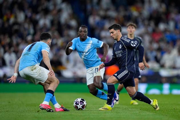 March 17, 2026, Manchester, Manchester, England: Brahim Diaz of Real Madrid CF in action during the UEFA Champions League 2025 26 Round of 16 Second Leg match between Manchester City and Real Madrid C.F. at Etihad Stadium on March 17, 2026, in Manchester, England. Manchester City V Real Madrid C.F. - UEFA Champions League 2025 26 Round Of 16 Second Leg  - ZUMAa181 20260317_zaa_a181_216 Copyright: xDennisxAgyemanx