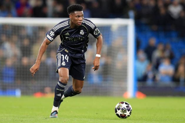 17th March 2026; Etihad Stadium, Manchester, England; UEFA Champions League Football, Manchester City versus Real Madrid; Aurelien Tchouameni of Real Madrid runs with the ball  DavidxBlunsden Content restricted for UK based newspaper