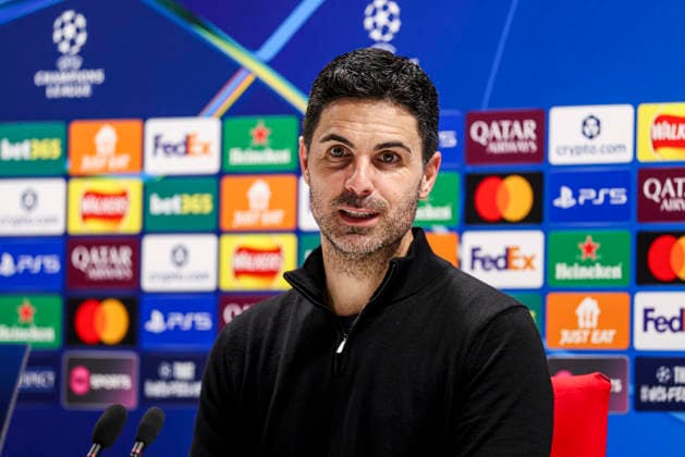 LONDON, ENGLAND - MARCH 17: Arsenal head coach Mikel Arteta attends a press conference, PK, Pressekonferenz after the UEFA Champions League 2025 26 Round of 16 Second Leg match between Arsenal FC and Bayer 04 Leverkusen at Arsenal Stadium on March 17, 2026 in London, England.  Copyright: xRenexNijhuis MBxMediax