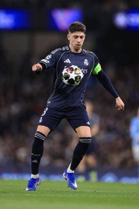 Fußball UEFA Champions League Achtelfinale Manchester City gegen Real Madrid 17. März 2026 UEFA Champions League Achtelfinale Manchester City gegen Real Madrid Federico Valverde von Real Madrid Foto Simon Stacpoole Abseits Manchester UK  Copyright: xSimonxStacpoolexOffside