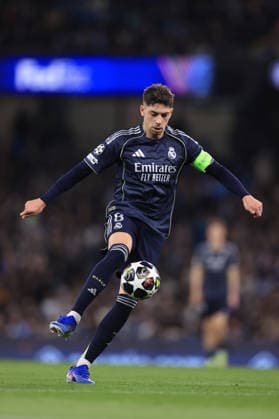 Fußball UEFA Champions League Achtelfinale Manchester City gegen Real Madrid 17. März 2026 UEFA Champions League Achtelfinale Manchester City gegen Real Madrid Federico Valverde von Real Madrid Foto Simon Stacpoole Abseits Manchester UK  Copyright: xSimonxStacpoolexOffside
