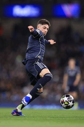 Fußball UEFA Champions League Achtelfinale Manchester City gegen Real Madrid 17. März 2026 UEFA Champions League Achtelfinale Manchester City gegen Real Madrid Federico Valverde von Real Madrid Foto Simon Stacpoole Abseits Manchester UK  Copyright: xSimonxStacpoolexOffside