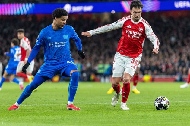 Arsenal v Bayer Leverkusen, Champions League Bayer Leverkusen midfielder Malik Tillman (10) and Arsenal midfielder Martin Zubimendi (36) during the Champions League match between Arsenal and Bayer Leverkusen at the Emirates Stadium, London, UK on 17 March 2026. London Emirates Stadium Greater London UK Editorial use only , Copyright: xToyinxOshodix PSI-23909-0073