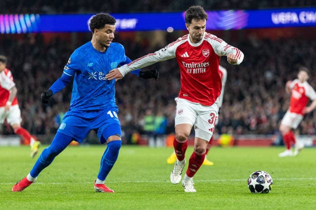 Arsenal v Bayer Leverkusen, Champions League Bayer Leverkusen midfielder Malik Tillman (10) and Arsenal midfielder Martin Zubimendi (36) during the Champions League match between Arsenal and Bayer Leverkusen at the Emirates Stadium, London, UK on 17 March 2026. London Emirates Stadium Greater London UK Editorial use only , Copyright: xToyinxOshodix PSI-23909-0074