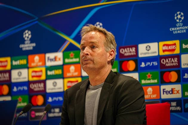 England Football UEFA Champions League 2025 2026, Round of 16 second leg FC Arsenal London vs Bayer 04 Leverkusen Emirates Stadium London Kasper Hjulmand Coach, Bayer 04 Leverkusen Press Conference, Media Copyright: xJOERANxSTEINSIEKx