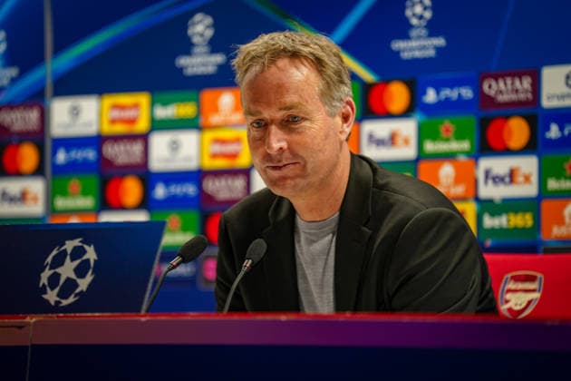 England Football UEFA Champions League 2025 2026, Round of 16 second leg FC Arsenal London vs Bayer 04 Leverkusen Emirates Stadium London Kasper Hjulmand Coach, Bayer 04 Leverkusen Press Conference, Media Copyright: xJOERANxSTEINSIEKx