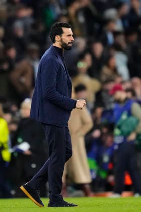 Manchester City FC v Real Madrid CF - UEFA Champions League 2025 26 Round of 16 Second Leg Alvaro Arbeloa head coach of Real Madrid celebrates the victory after winning the UEFA Champions League 2025 26 Round of 16 Second Leg match between Manchester City FC and Real Madrid CF at City of Manchester Stadium on March 17, 2026 in Manchester, United Kingdom. Manchester England United Kingdom  Copyright: xJosexBretonx originalFilename:bretonhernandez-manchest260317_npRTR.jpg