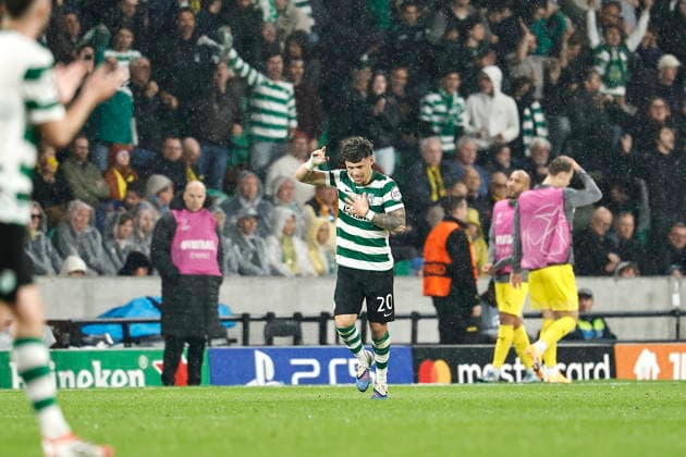 Maximiliano Araujo (SportingCP), MARCH 17, 2026 - Football Soccer : Araujo celebrate after his goal during UEFA Champions League round of 16 2nd leg match between Sporting Clube de Portugal - Bodo Glimt at the Estadio Jose Alvalade in Lisbon, Portugal. Noxthirdxpartyxsales  aflo_323928129