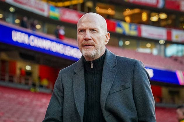 England Football UEFA Champions League 2025 2026, Round of 16 second leg FC Arsenal London vs Bayer 04 Leverkusen Emirates Stadium London Matthias Sammer TV Expert, Prime Video Facial expression, facial expression, emotion, gesture, gesture Copyright: xJOERANxSTEINSIEKx