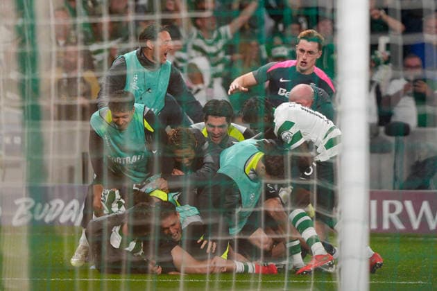 Sporting CP Vs FK Bodo Glimt in Lisbon, Portugal - 17 Mar 2026 Sporting CP players celebrates their fifth goal during UEFA Champions League 2025 26 round of 16 2nd leg between Sporting CP and FK Bodo Glimt at Estadio Jose Alvalade. Final score: Sporting CP 5:0 FK Bodo Glimt Lisbon Portugal Copyright: xBrunoxdexCarvalhox xSOPAxImagesx brunodecarvalho_sportingbodoglimt-3005