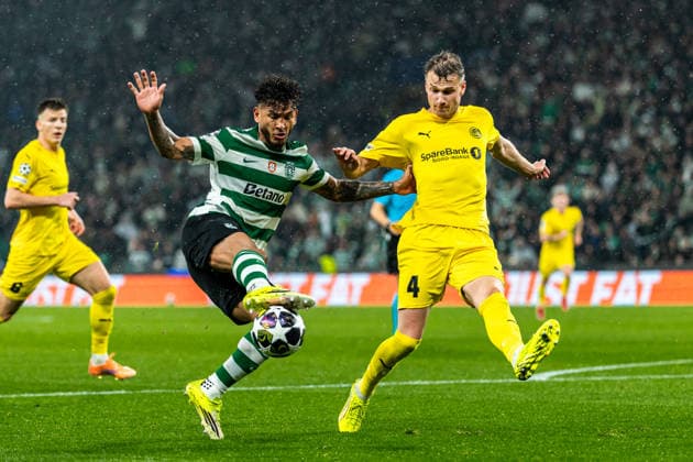 Uefa Champions League 2025 26 Sporting CP FK Bodø Glimt Luis Suárez of Sporting in action, with the ball during the UEFA Champions League 2025 26 League Round of 16, 2nd Leg match between Sporting CP and FK Bodø Glimt on Tuesday 17 March 2026 in Lisbon, Portugal Copyright: HMBxMedia CarlosxSilva