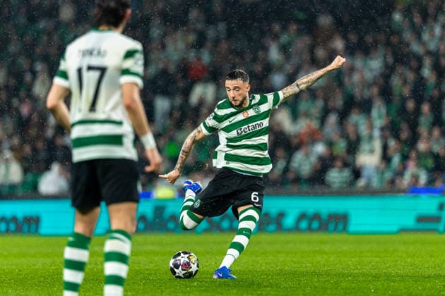 Uefa Champions League 2025 26 Sporting CP FK Bodø Glimt Zeno Debast of Sporting shoots during the UEFA Champions League 2025 26 League Round of 16, 2nd Leg match between Sporting CP and FK Bodø Glimt on Tuesday 17 March 2026 in Lisbon, Portugal Copyright: HMBxMedia CarlosxSilva