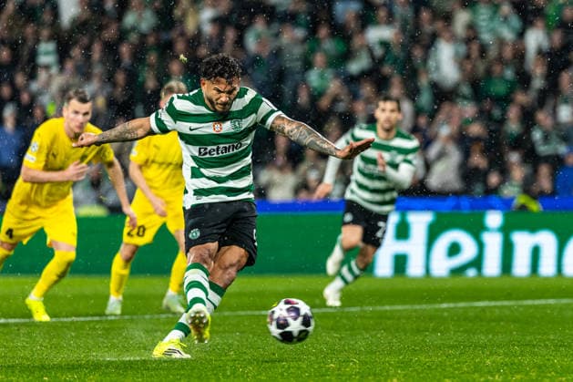 Uefa Champions League 2025 26 Sporting CP FK Bodø Glimt Luis Suárez of Sporting shoots to goal during the UEFA Champions League 2025 26 League Round of 16, 2nd Leg match between Sporting CP and FK Bodø Glimt on Tuesday 17 March 2026 in Lisbon, Portugal Copyright: HMBxMedia CarlosxSilva