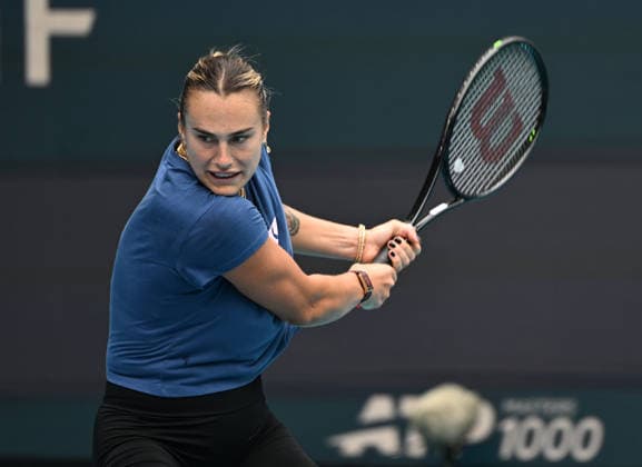 MIAMI GARDENS FL - MARCH 17: Aryna Sabalenka is seen on the practice court at The Miami Open held at Hard Rock Stadium on March 17, 2026 in Miami Gardens, Florida. Copyright: xmpi04 MediaPunchx