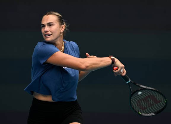 MIAMI GARDENS FL - MARCH 17: Aryna Sabalenka is seen on the practice court at The Miami Open held at Hard Rock Stadium on March 17, 2026 in Miami Gardens, Florida. Copyright: xmpi04 MediaPunchx