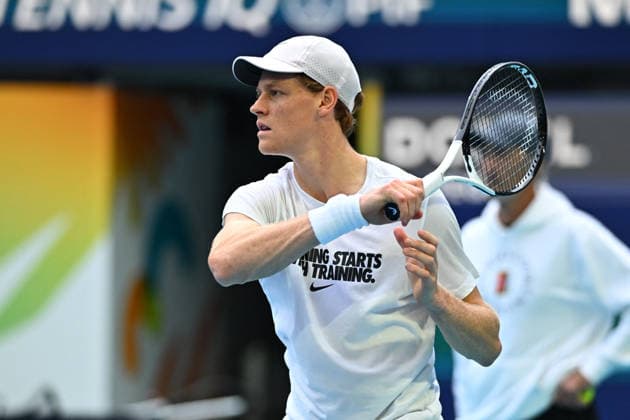Itau Miami Open Jannik Sinner (ITA) during practice at the Itau Miami Open in Miami , USA, on March 17, 2026. Photo by Corinne Dubreuil ABACAPRESS.COM Miami United States  Copyright: xDubreuilxCorinne ABACAx